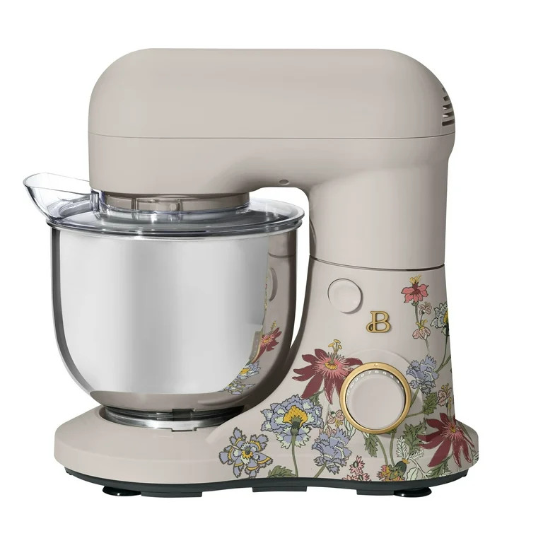 Beautiful 3.5 Qt Stand Mixer with Flat Beater, Dough Hook, Balloon Whisk, Wildflower Porcini Taup... | Walmart (US)