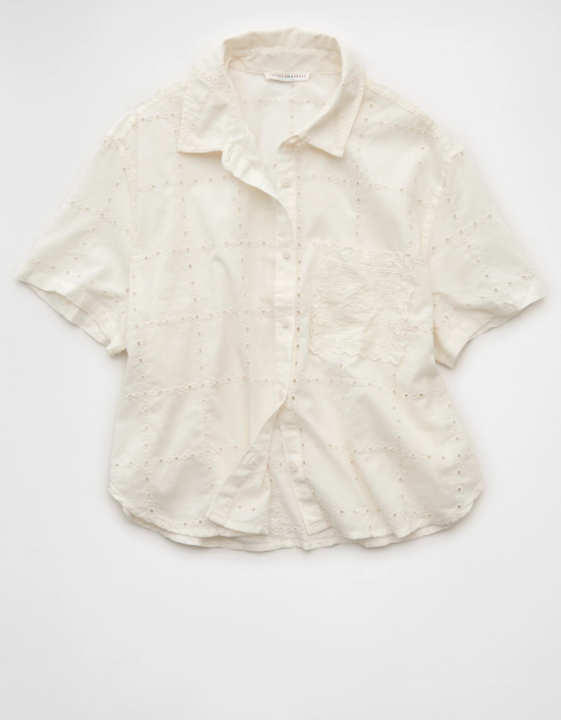 AE Embroidered Cabana Shirt | American Eagle Outfitters (US & CA)