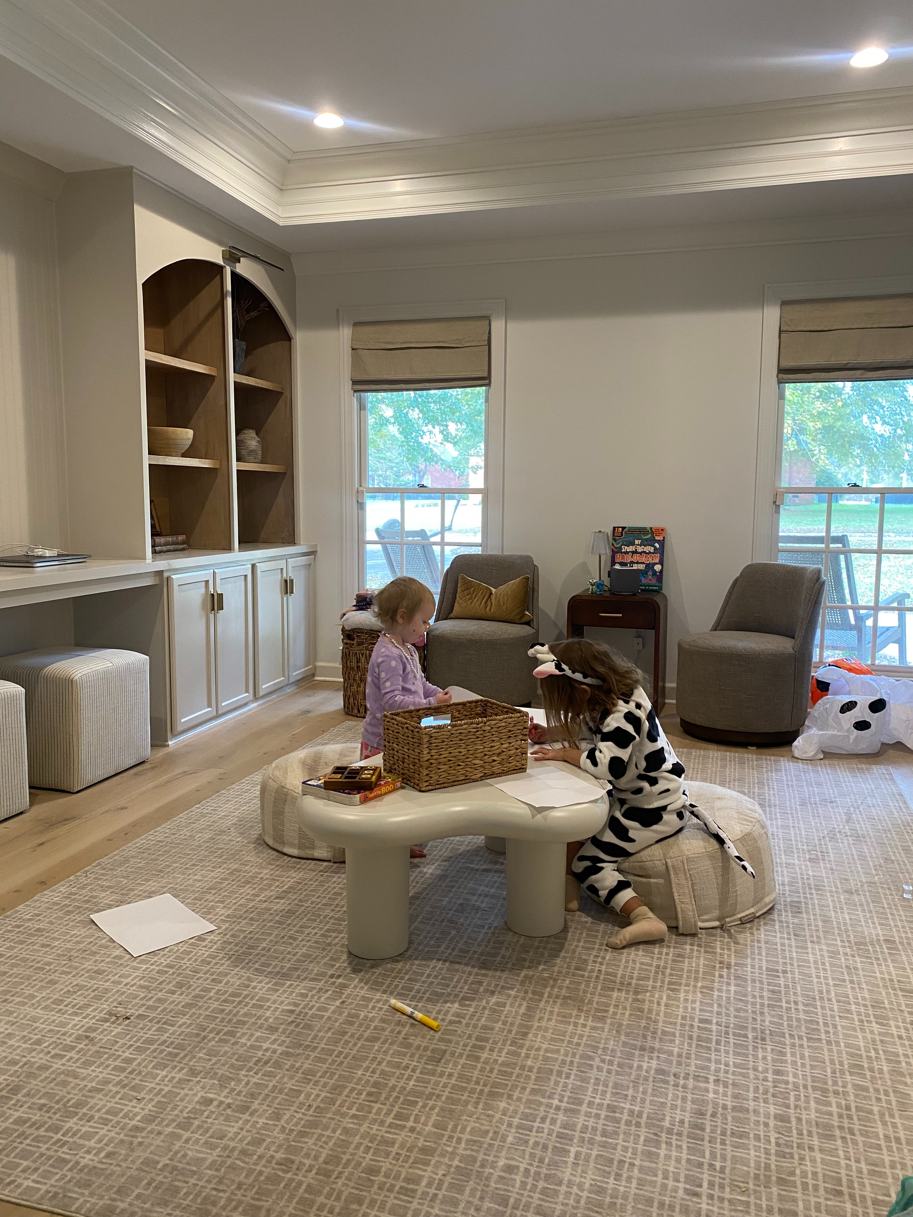 Playroom play table and ottomans 

 #LTKKids #LTKFamily