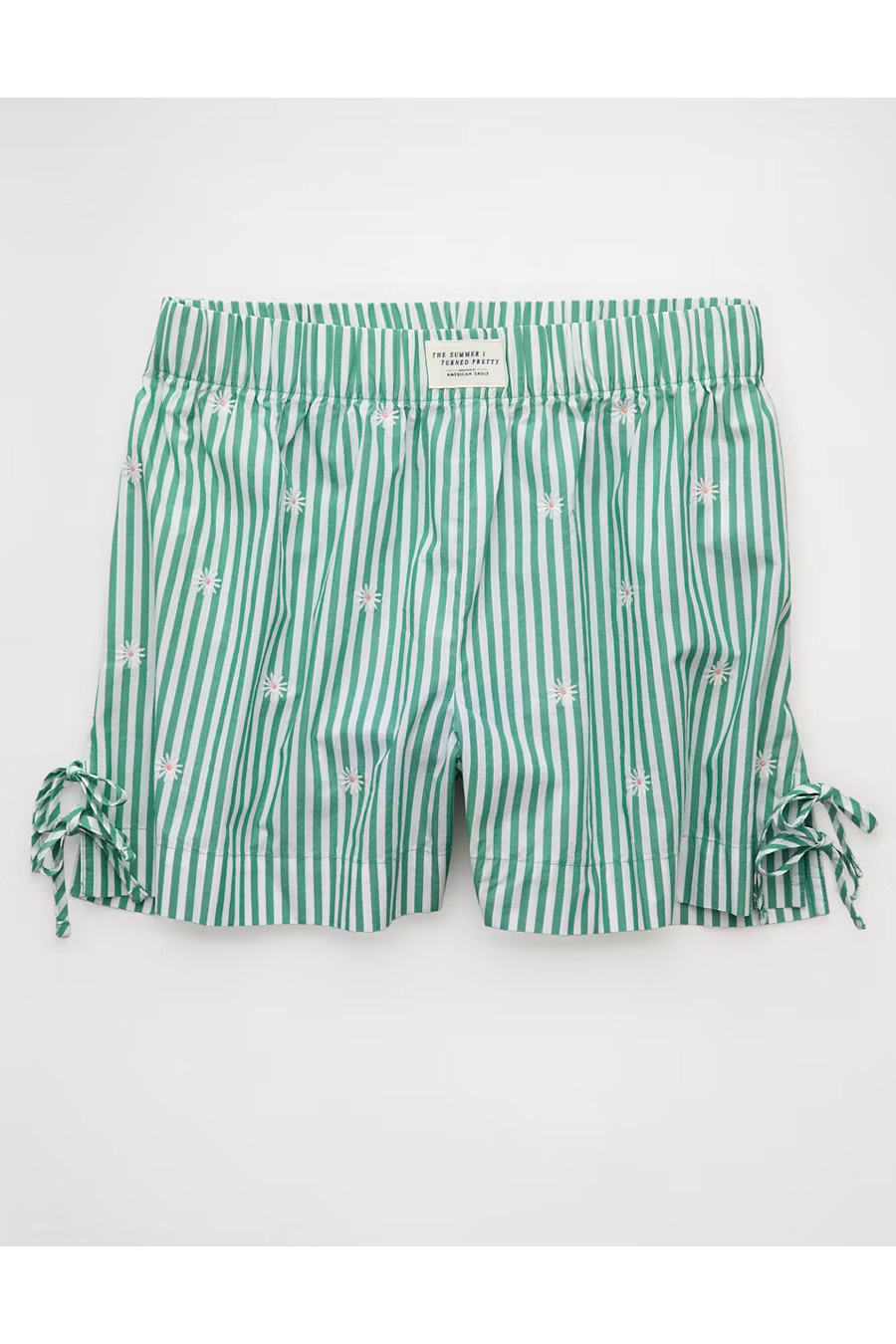 AE x The Summer I Turned Pretty Boxer Sleep Short Women's Willow Green XXS | American Eagle Outfitters (US & CA)