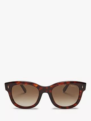 Mulberry Women's Jane D-Frame Sunglasses, Red Havana/Brown Gradient | John Lewis (UK)