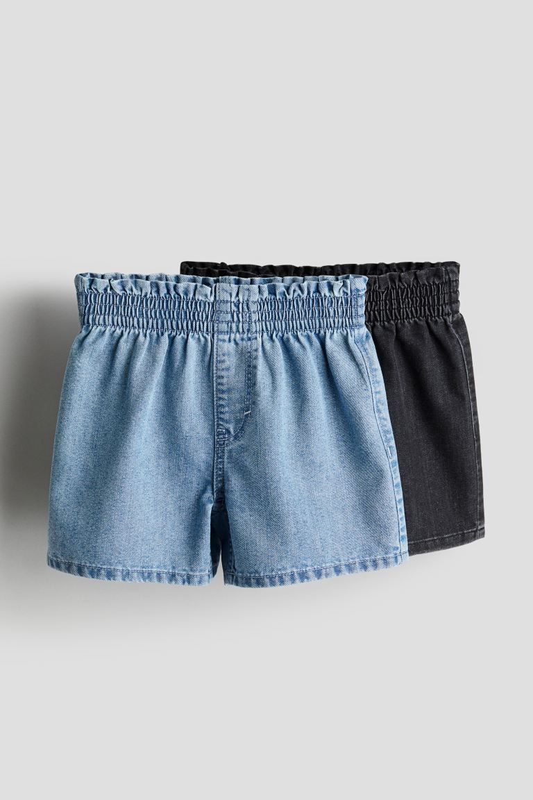 2-pack Denim Paper-bag Shorts - Denim blue - Kids | H&M US | H&M (US + CA)