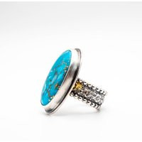 Turquoise Ring, Silver 925 Sterling Silver, Chunky Jewelry, Boho Turquoise, Gift For Her, Handmade | Etsy (US)