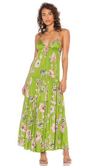 Sun Becomes Her Solstice Trapeze Maxi Dress in Green. - size 6 (also in 10, 2, 8) | Revolve Clothing (Global)