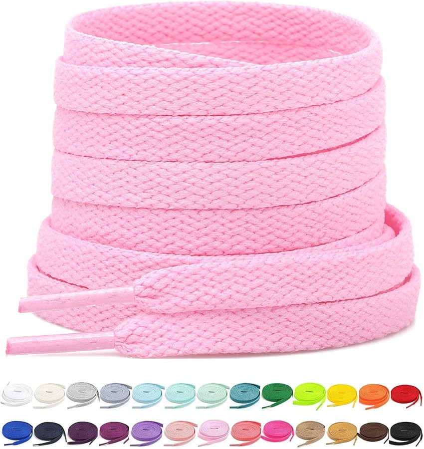 Stepace [2 Pairs Flat Shoe Laces for Sneakers 30"-72" Length 26 Color Shoelaces | Amazon (US)