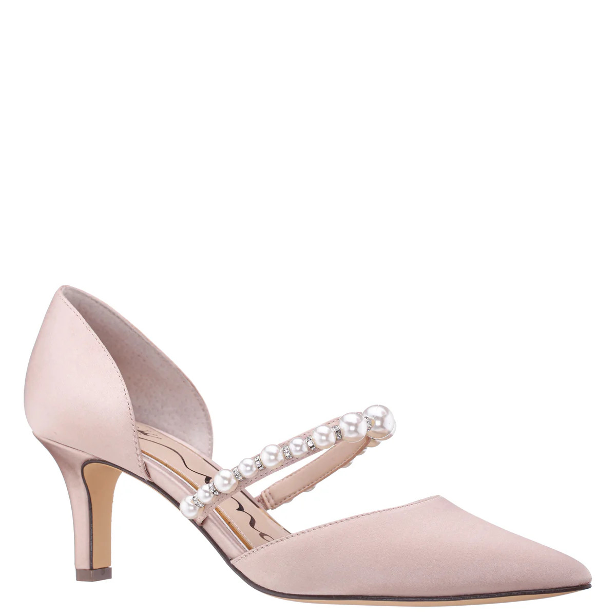 Womens Blair Pearl Rose Satin Mid-Heel Pumps | Nina Shoes | Nina Shoes