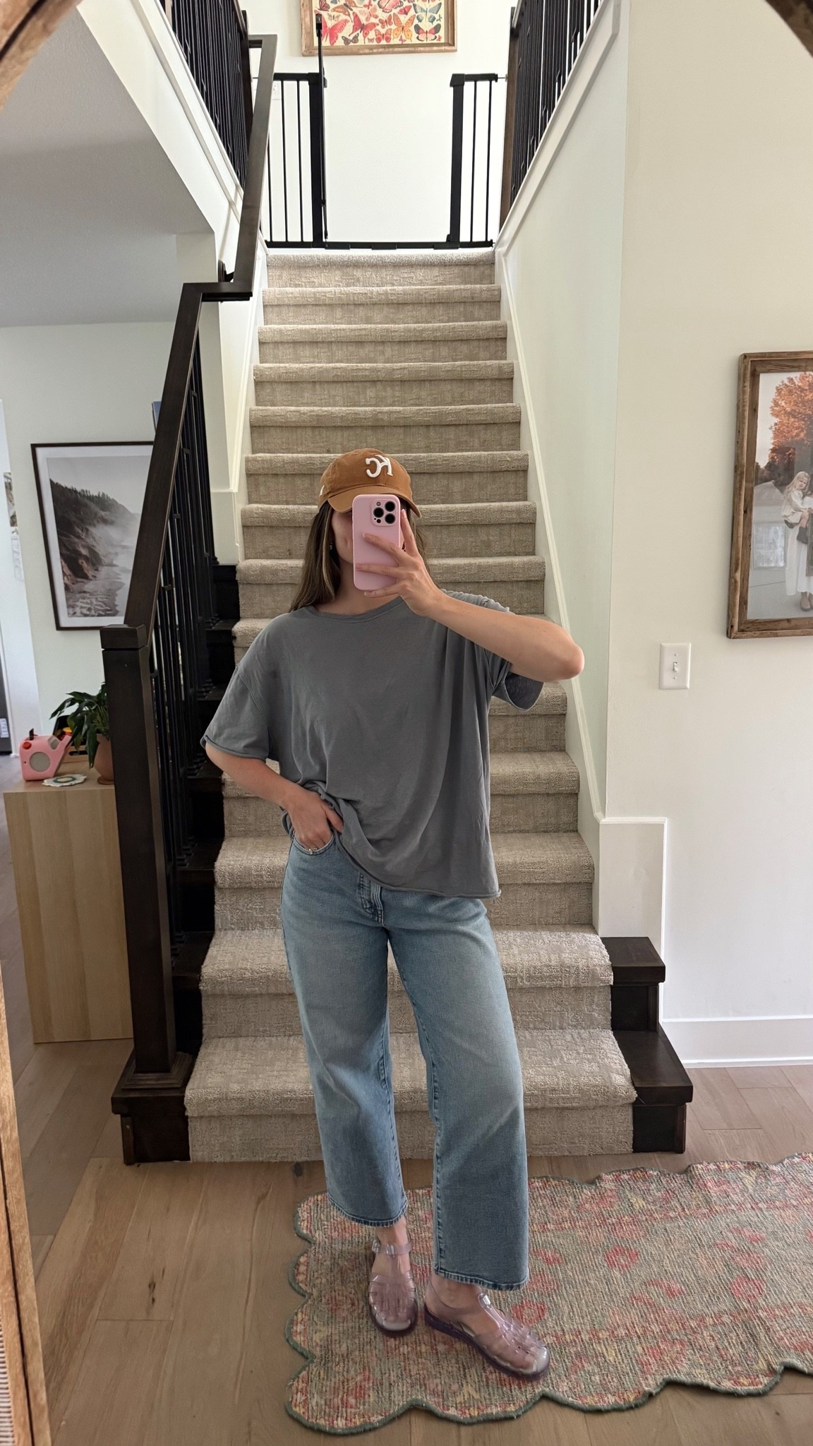 comfy and simple today, tried and true basics! wearing a small in oversized tee and jeans tts!

#LTKootd