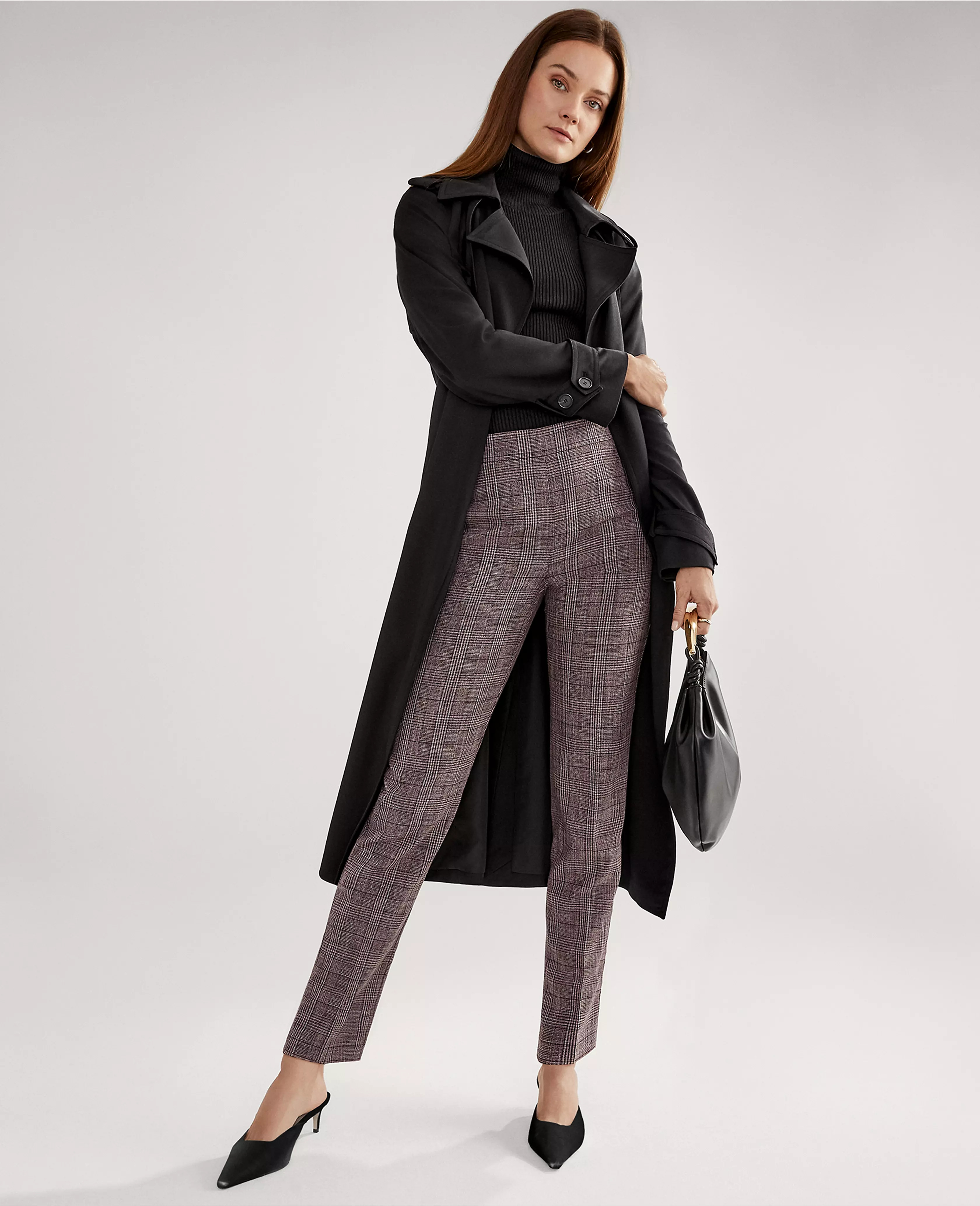 The Petite High Rise Ankle Pant in Plaid | Ann Taylor