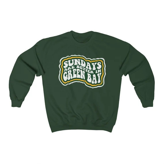 Green Bay Football Sweatshirt  Green Bay Football Crewneck - Etsy | Etsy (US)
