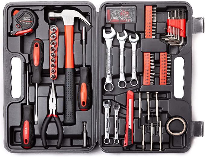 CARTMAN 148Piece Tool Set General Household Hand Tool Kit with Plastic Toolbox Storage Case Socke... | Amazon (US)