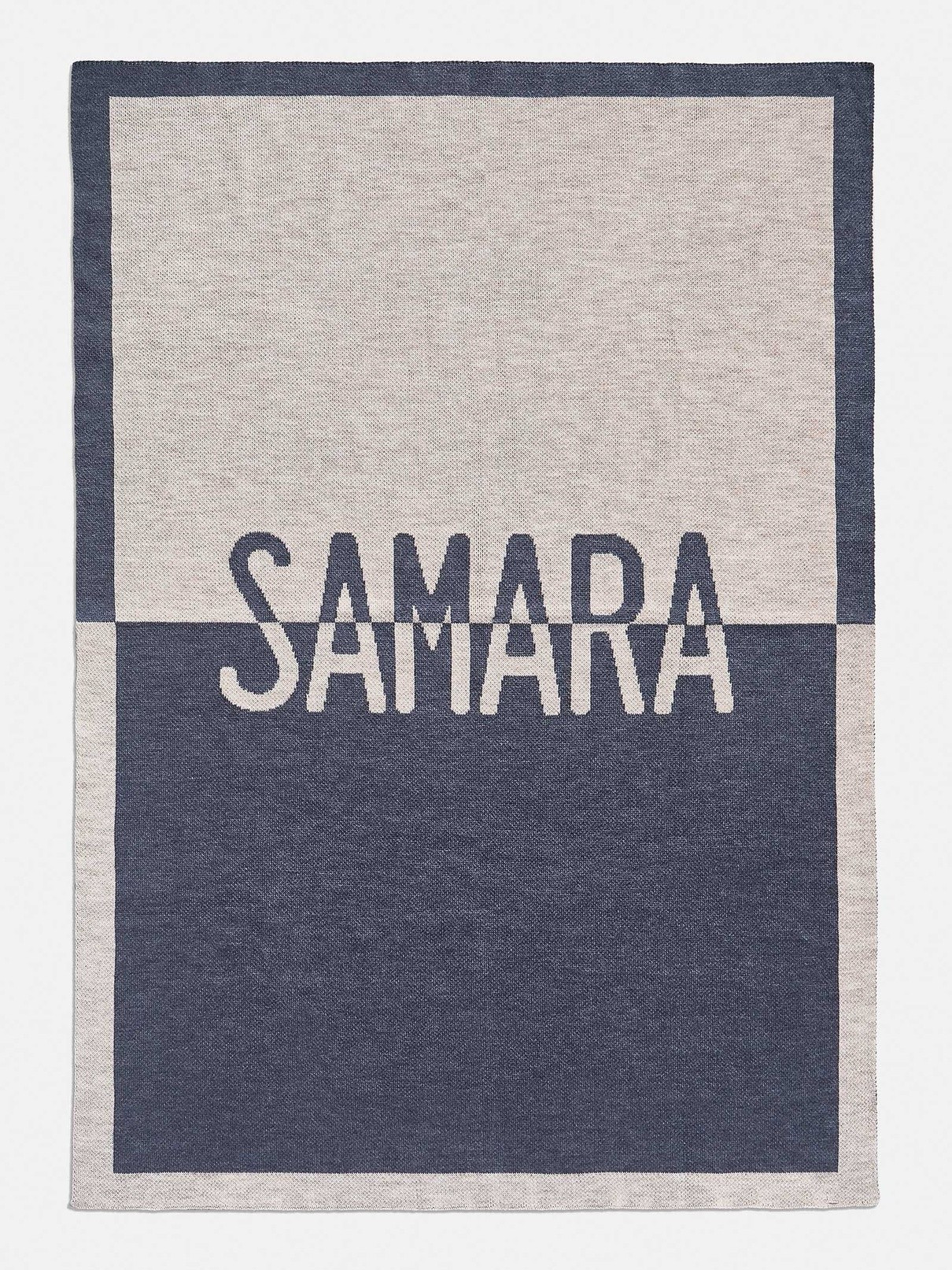 The Alpha Throw: Spell It Out-Denim Blue/Stone | BaubleBar (US)