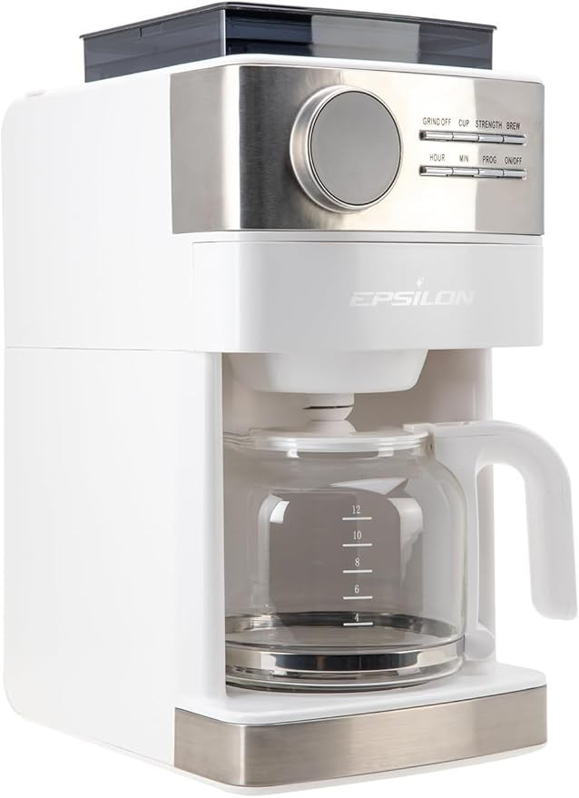 Epsilon Coffee Maker with Automatic Coffee Bean Grinder, 12 Cup Drip Coffeemaker with Stainless S... | Amazon (US)