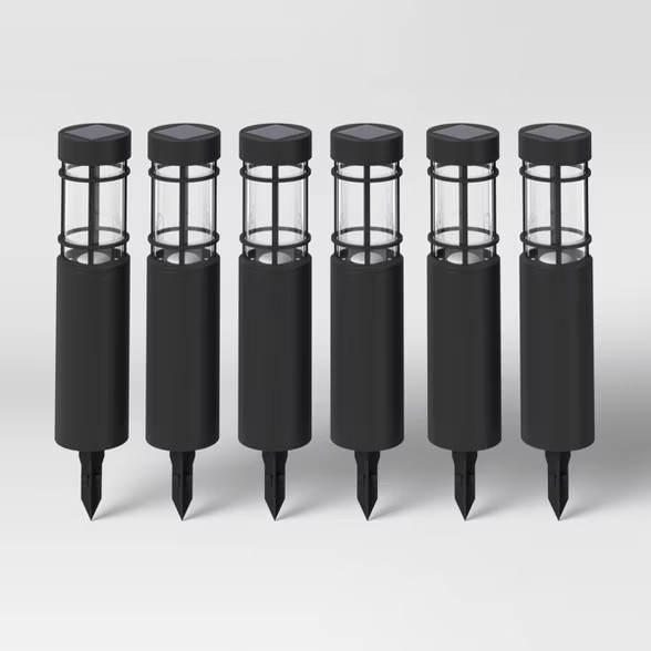 6pk Caged Bollard Pathway Light Black - Threshold™ | Target