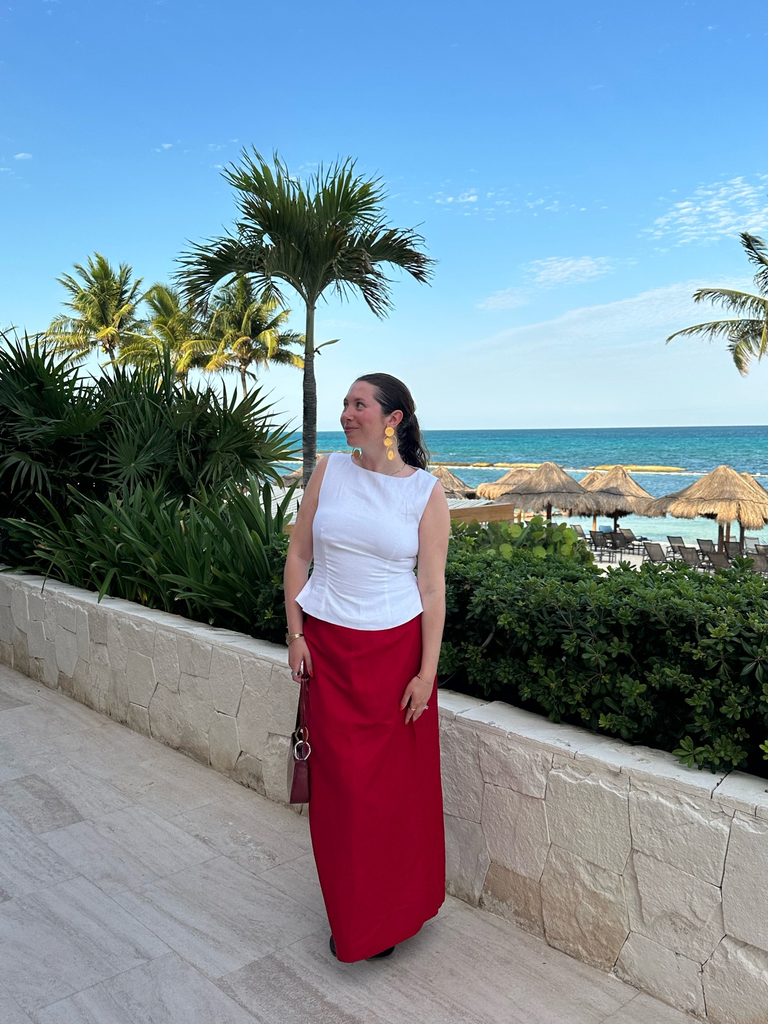 💃 was my inspo for this outfit in Mexico! It was a million degrees so opted for all linen with my aunts vintage wrap skirt and a mini peplum top. I feel like these are coming back? 

#LTKtravel #LTKSeasonal #LTKmidsize