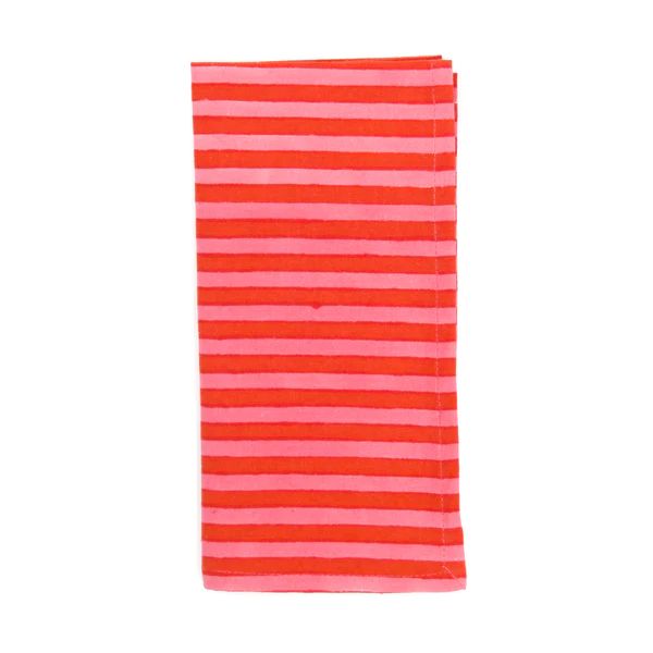 Stripe Dinner Napkin, Pink x Red | The Avenue