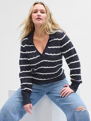 Crochet Collared Sweater | Gap Factory