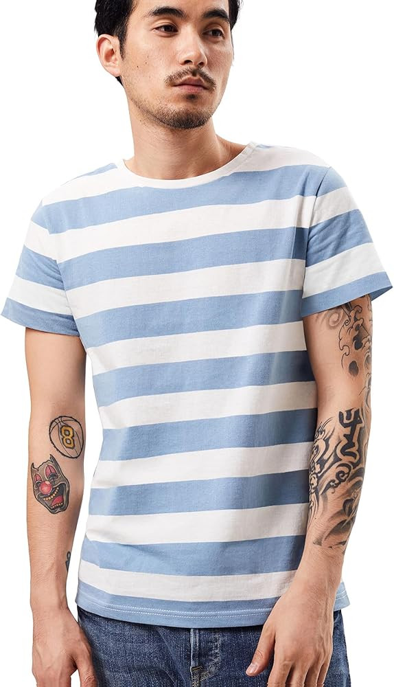 Wide Striped T Shirt for Men Sailor Tee Red White Black Navy Stripes Top Basic | Amazon (US)