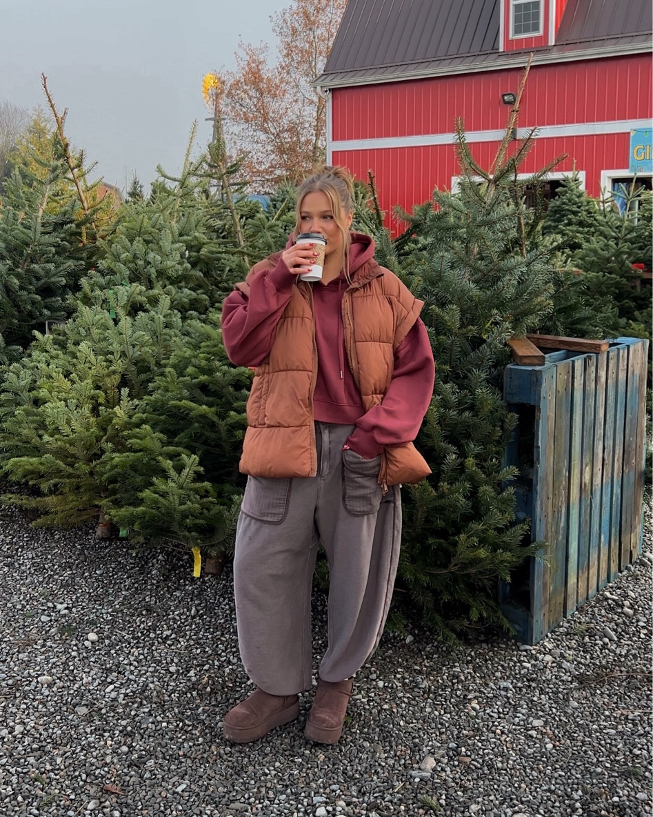 Fave Uggs right now I’m an 8 and buy an 8!  vest size M + sweat set size L I went up for a super cozy fit. Pants run tts lower rise and so fun like a barrel leg fit size M! 


#LTKFindsUnder100 #LTKSeasonal #LTKShoeCrush