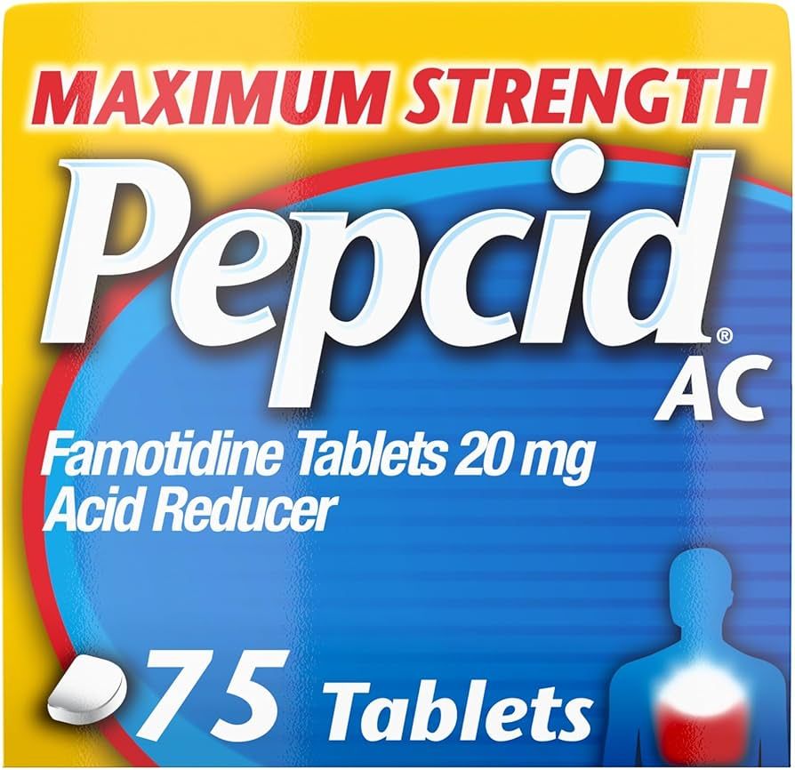 Pepcid AC Maximum Strength Heartburn Relief Tablets, Prevents & Relieves Heartburn Due to Acid In... | Amazon (US)