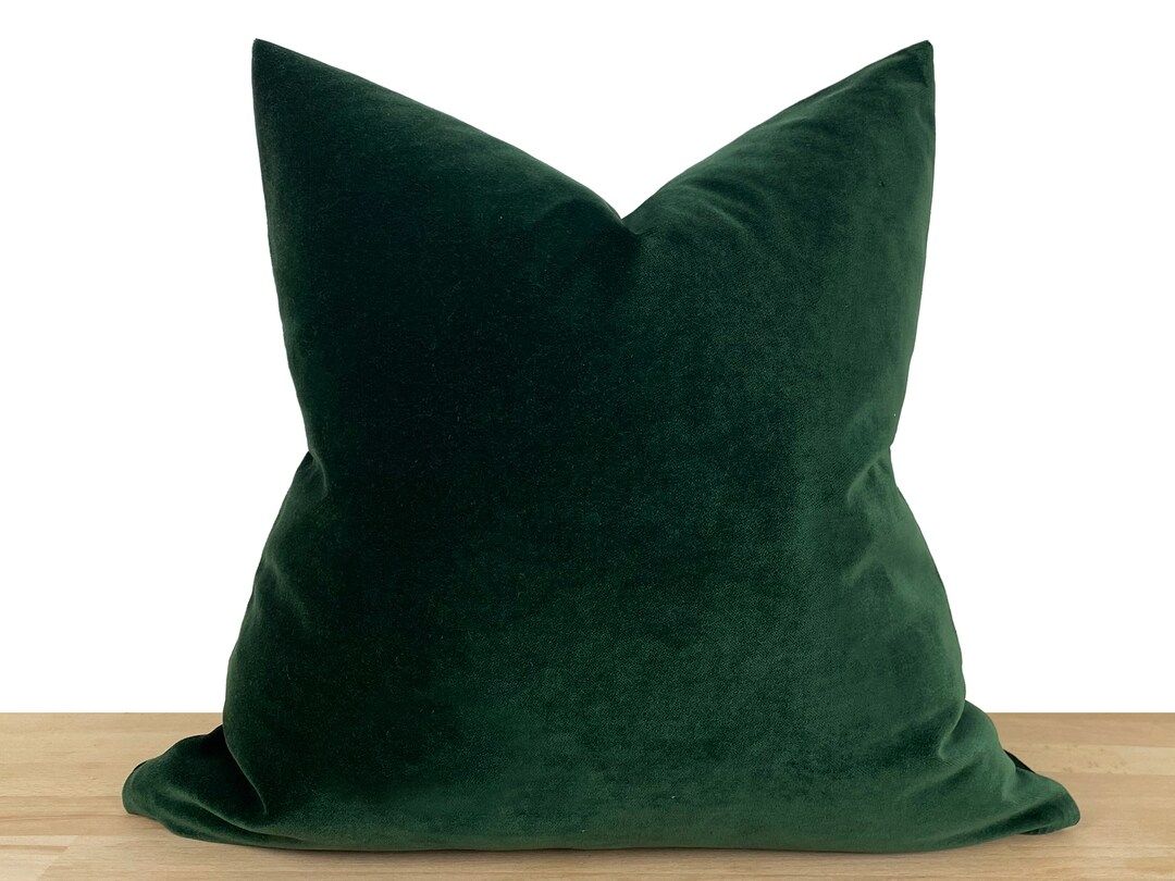 Dark Green Velvet Pillow Cover Velvet Euro Sham Cover Dark - Etsy | Etsy (US)