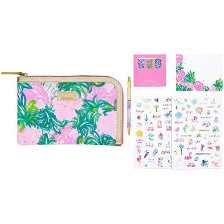 Lilly Pulitzer Pencil Case with Planner Accessories Agenda Pack Includes Zip Pouch Stickers Magnets  | Walmart (US)