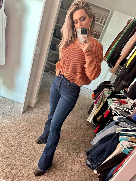 Fall Outfit// Jeans// Booties// Casual Fall Outfit// Sweater//Sweater Outfit// Flare Jeans// Fall Style// Casual Fall Outfits // Jean Outfits with Sweater// 

#LTKstyletip #LTKSeasonal #LTKfindsunder100
