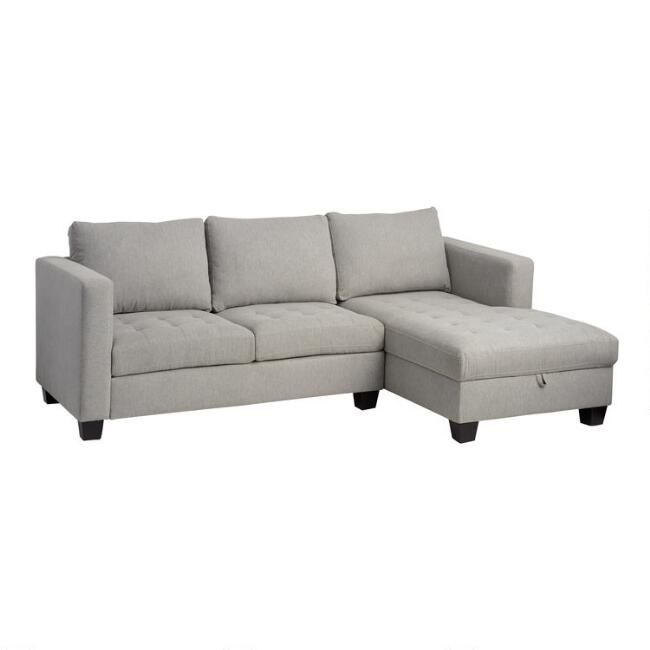 Gray Right Facing Trudeau Sectional Sofa with Storage | World Market