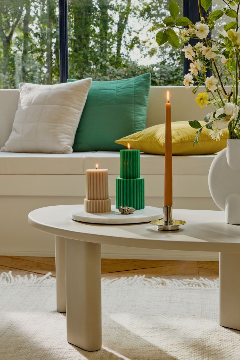 Shaped Pillar Candle - Bright green - Home All | H&M US | H&M (US + CA)