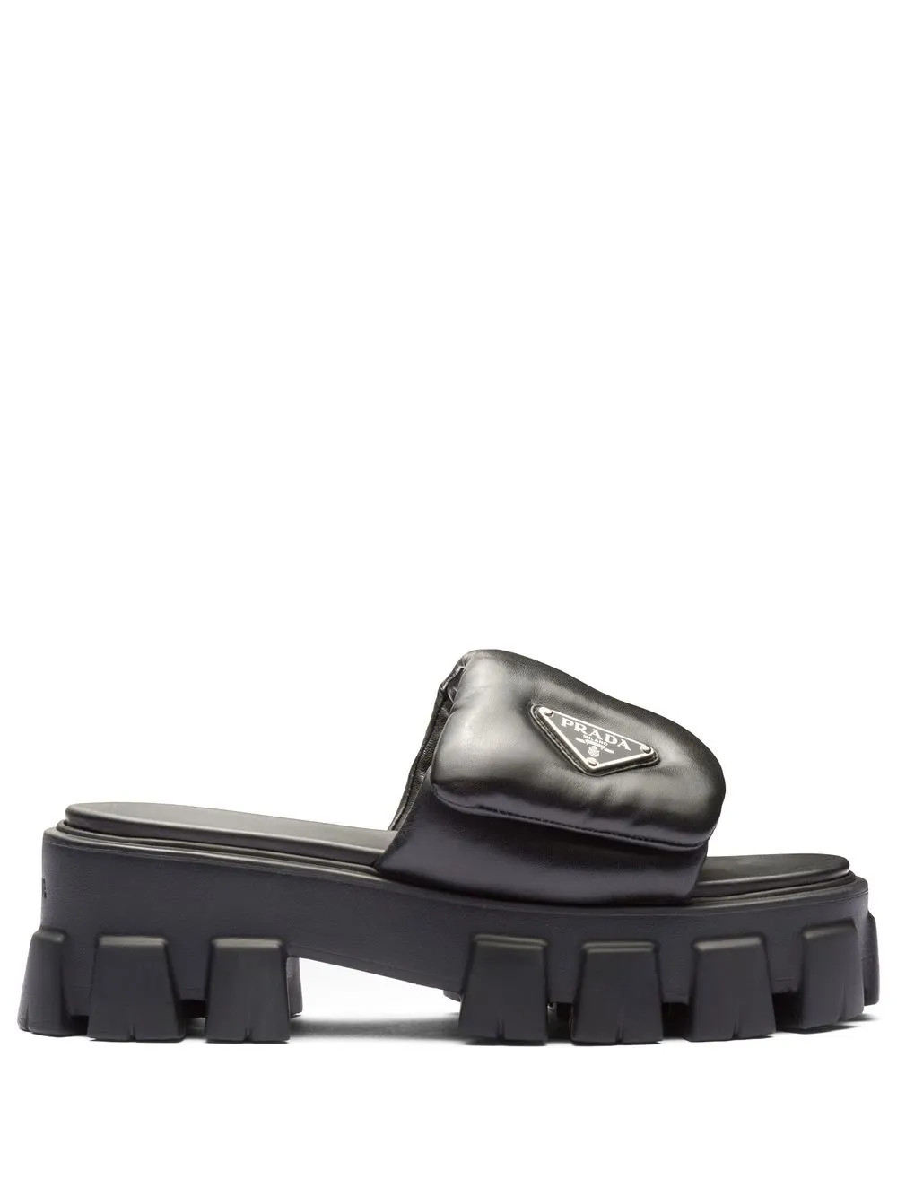 Prada Soft Padded Nappa Leather Sandals - Farfetch | Farfetch Global