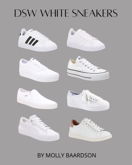 White sneakers for any occasion starting at $40!👟🤍
-DSW sneakers, white sneakers, adidas, converse, vans, keds, etc.🖤

#LTKsalealert #LTKshoecrush #LTKunder100
