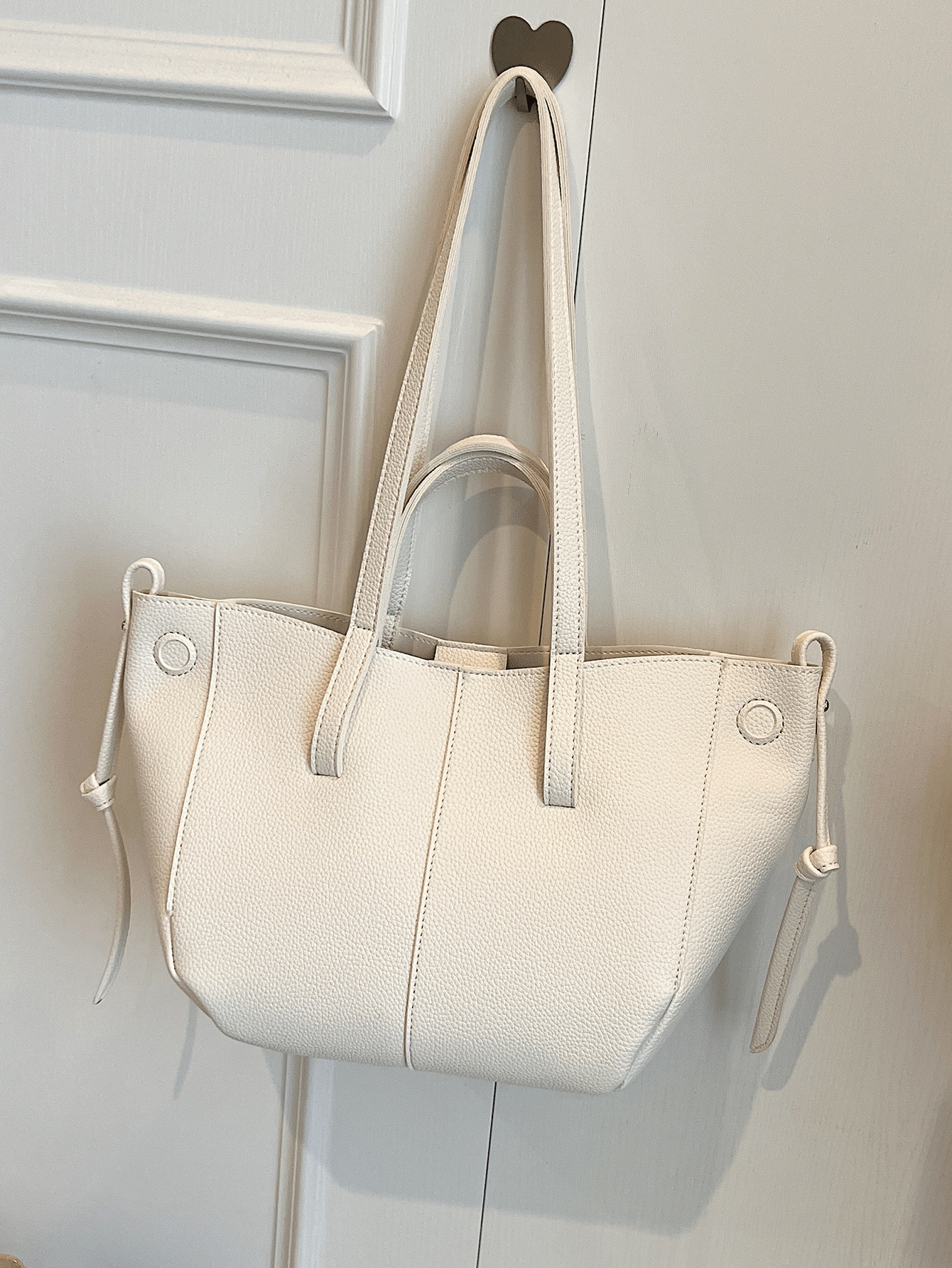 In 2024, The New Fashion Classic Large-Capacity Solid Color Pu Waterproof Fabric Double-Handle Sh... | SHEIN