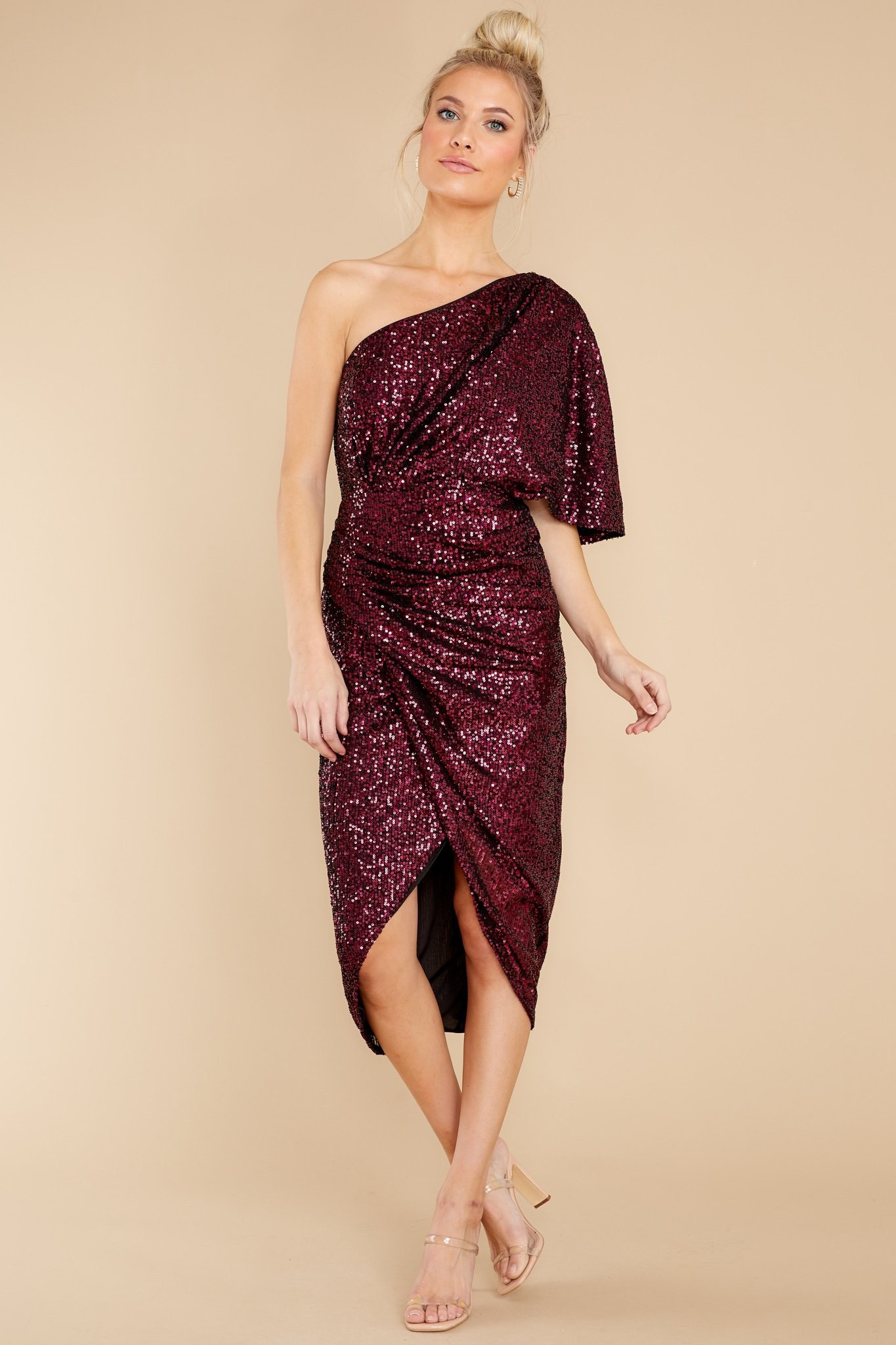 Without Rival Burgundy Sequin Dress | Red Dress 