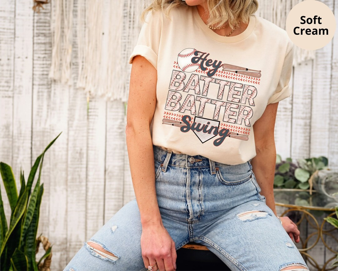 Hey Batter Batter Swing Tee, Baseball Shirt, Baseball Game Tee, Ballpark Shirt, Baseball Mom Shir... | Etsy (US)