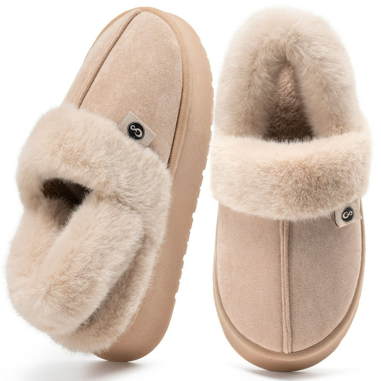 Ecetana Women's Slippers Fuzzy Memory Foam Warm Slippers for Women Slip On House Shoes | Walmart (US)