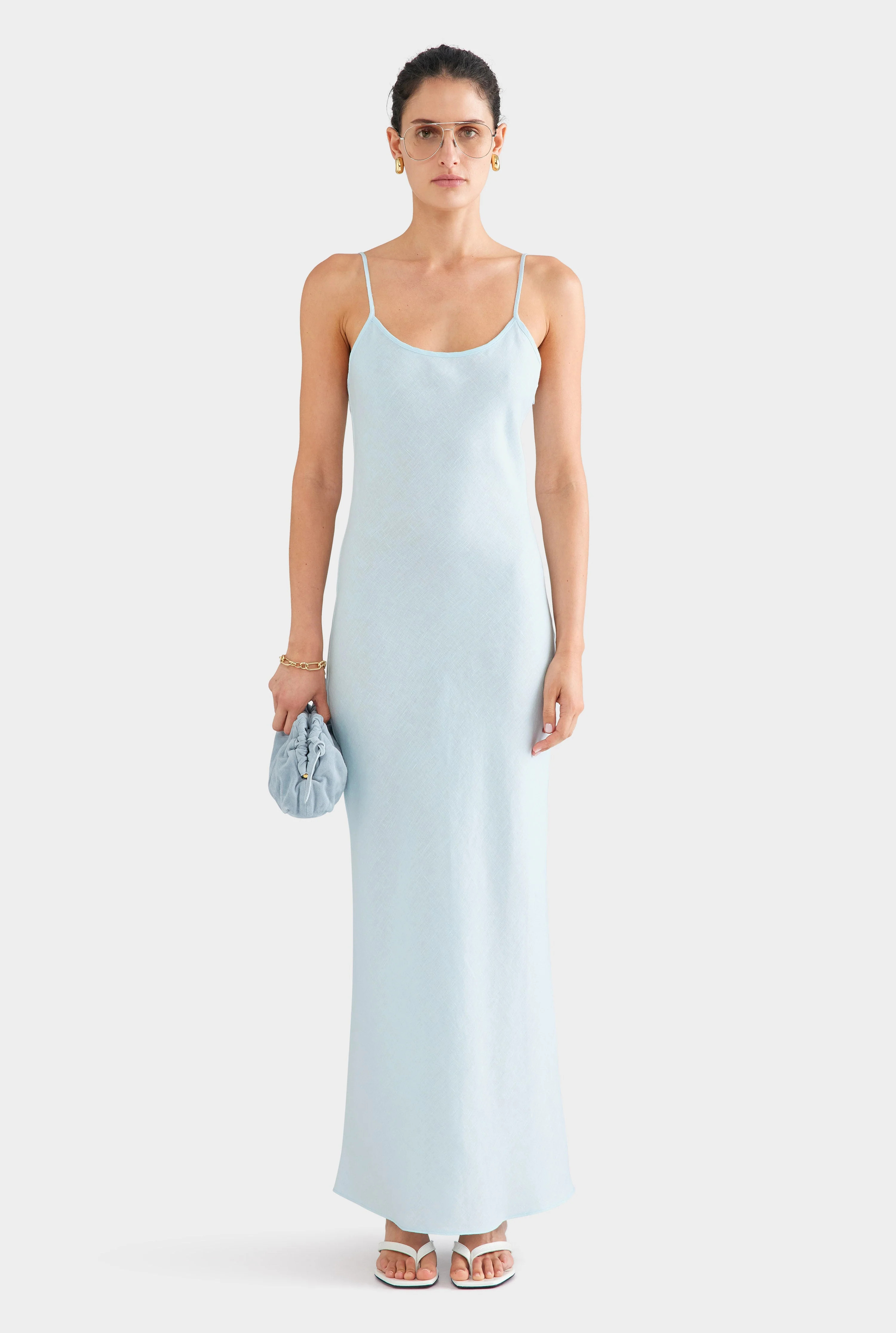 Linen Slip Dress Sky Blue | Venroy | Venroy AU