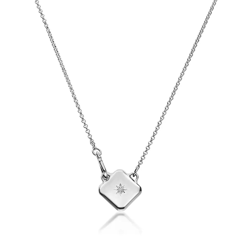 Made to Treasure Initials Locket Necklace  in Silver | Theo Grace