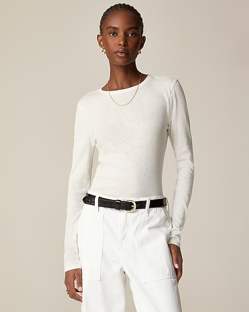 Tissue crepe long-sleeve T-shirt | J. Crew US