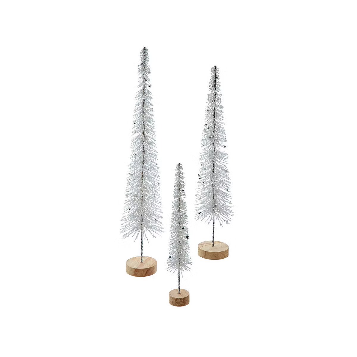 Kurt Adler Silver Glittered Miniature Tree 3-Piece Set | Target