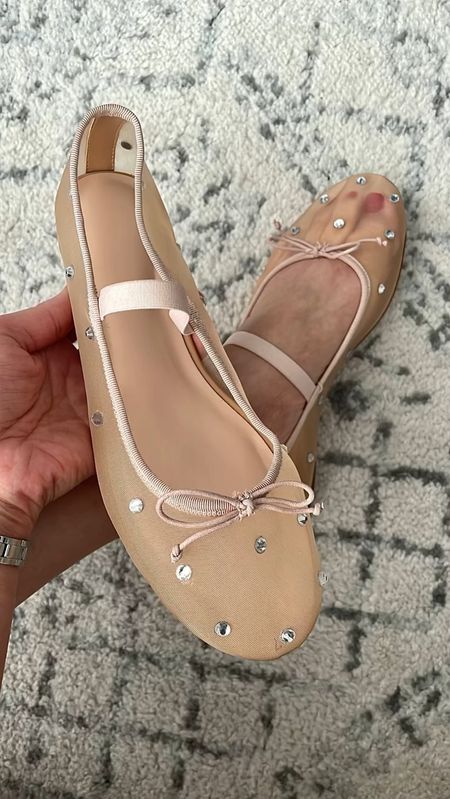 Under $60 mesh ballet flats (in the nude color). I took my usual size 7 which has some wiggle room for my toes. More colors available! 

Note: The soles are smooth so you need to wear them out so they have more traction on the bottom.

#LTKFindsUnder100 #LTKFindsUnder50 #LTKShoeCrush