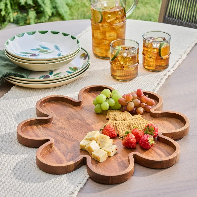 Better Homes & Gardens Floral Acacia Wood Serving Platter | Walmart (US)