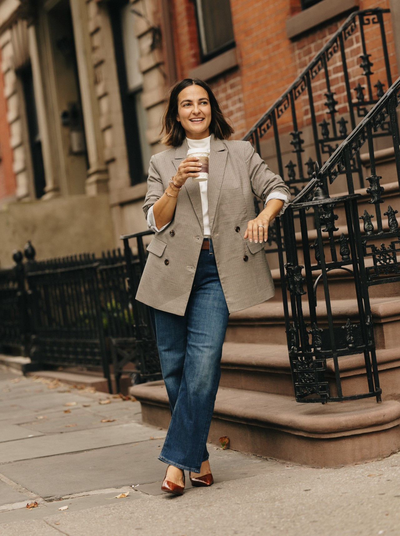 A classic blazer and straight-leg jeans will always be one of my favorite fall outfit formulas. I added a simple white tee and cognac heels for an easy, polished look that works from coffee meetings to dinner.  

 #LTKSeasonal