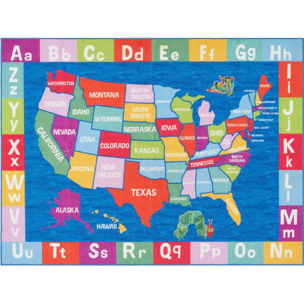 Eric Carle USA Map Area Kids' Rug (6'6"x9'5") - Home Dynamix | Target