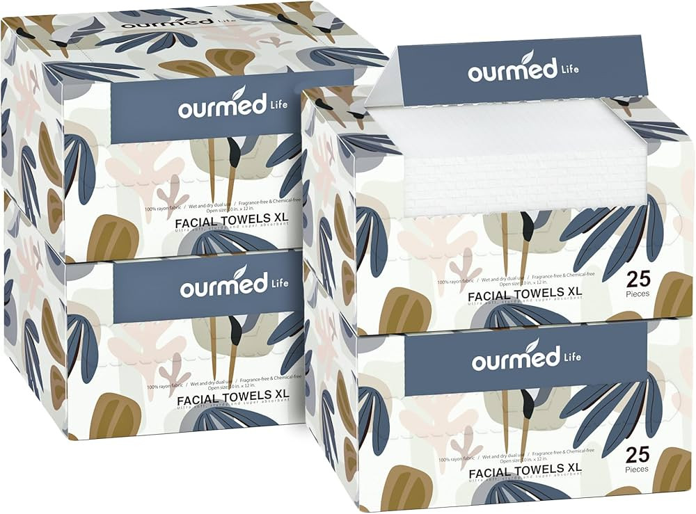 Ourmed Life Disposable Face Towel | Portable Lint-Free Biodegradable Clean Towels | Dry Makeup Re... | Amazon (US)
