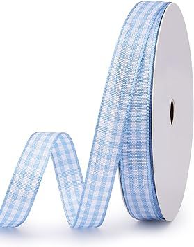 VIVIQUEN Gingham Ribbon Checkered Ribbon Taffeta Ribbon Plaid Ribbon Picnic Craft Ribbon 100% Pol... | Amazon (US)