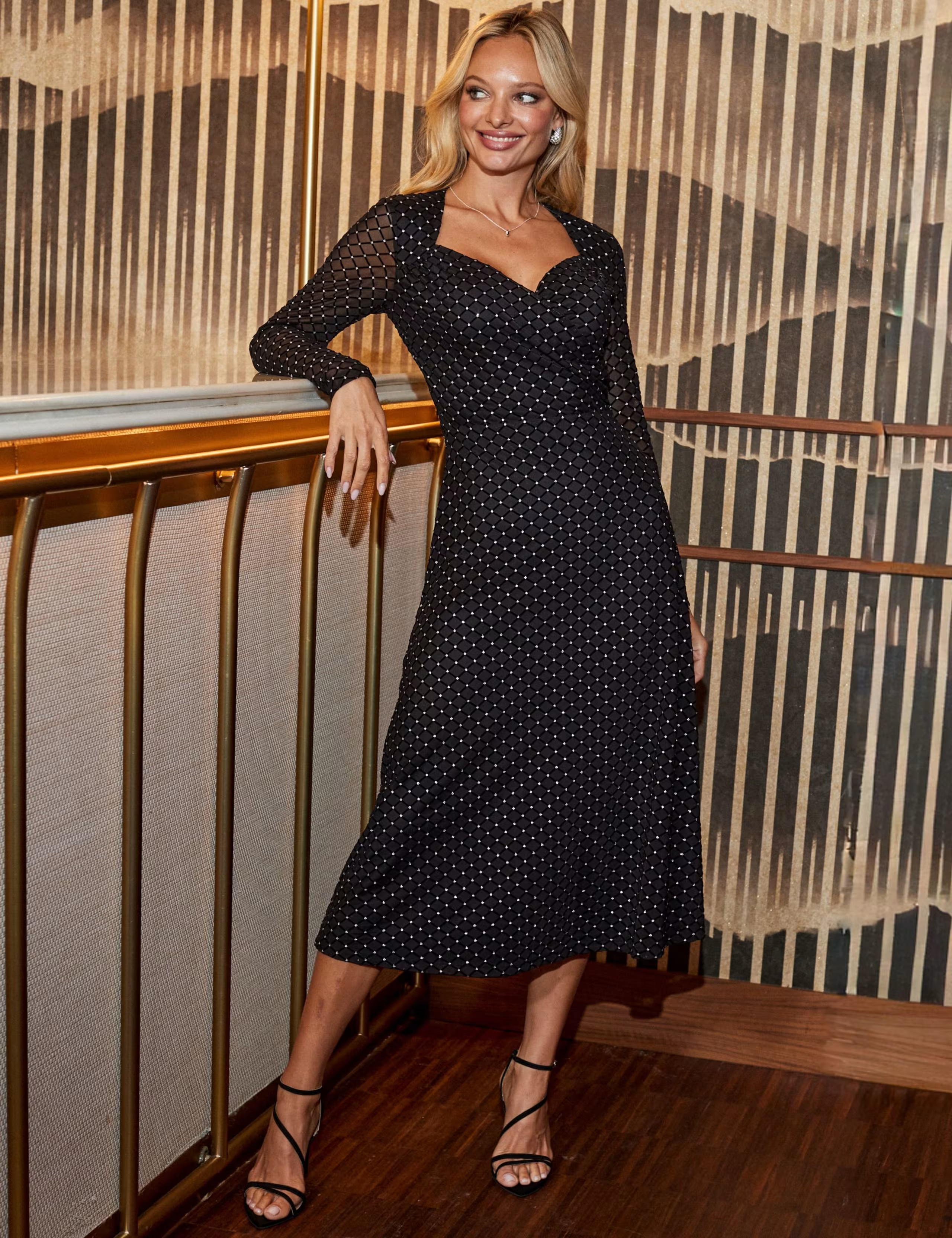 Mesh Embellished Sweetheart Neckline Dress | Marks & Spencer (UK)