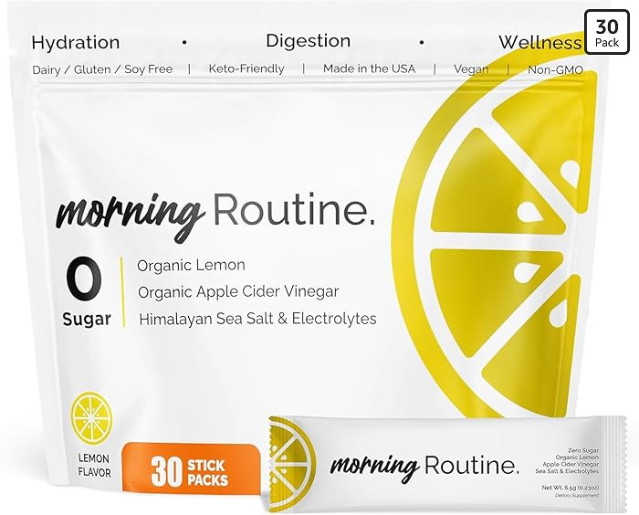 Routine Morning Daily Hydration | Electrolyte Powder Packets with Lemon, Apple Cider Vinegar & Se... | Amazon (US)
