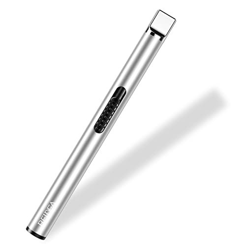 REIDEA Candle Lighter, Electric Arc Lighter with Safe Protector Button, USB Rechargeable Lighter Perfect for Camping Cooking BBQ Fireworks (Silver) | Amazon (US)