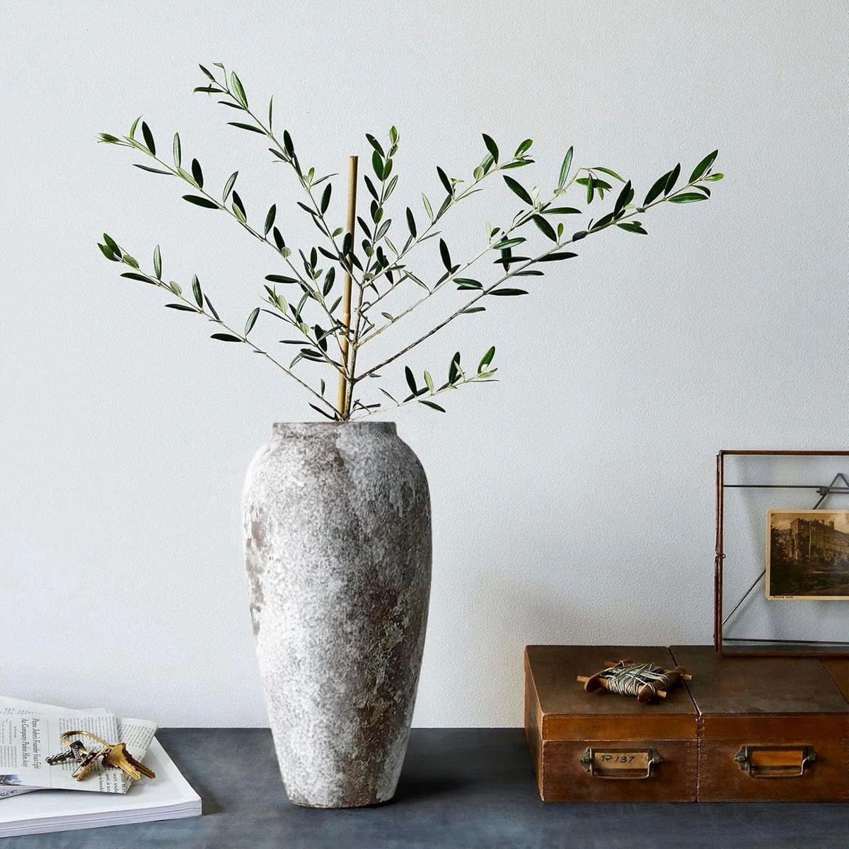Rustic Ceramic Floor Vase, Handmade Farmhouse Decor For Living Room, Entryway, Table Centerpieces... | Wayfair North America