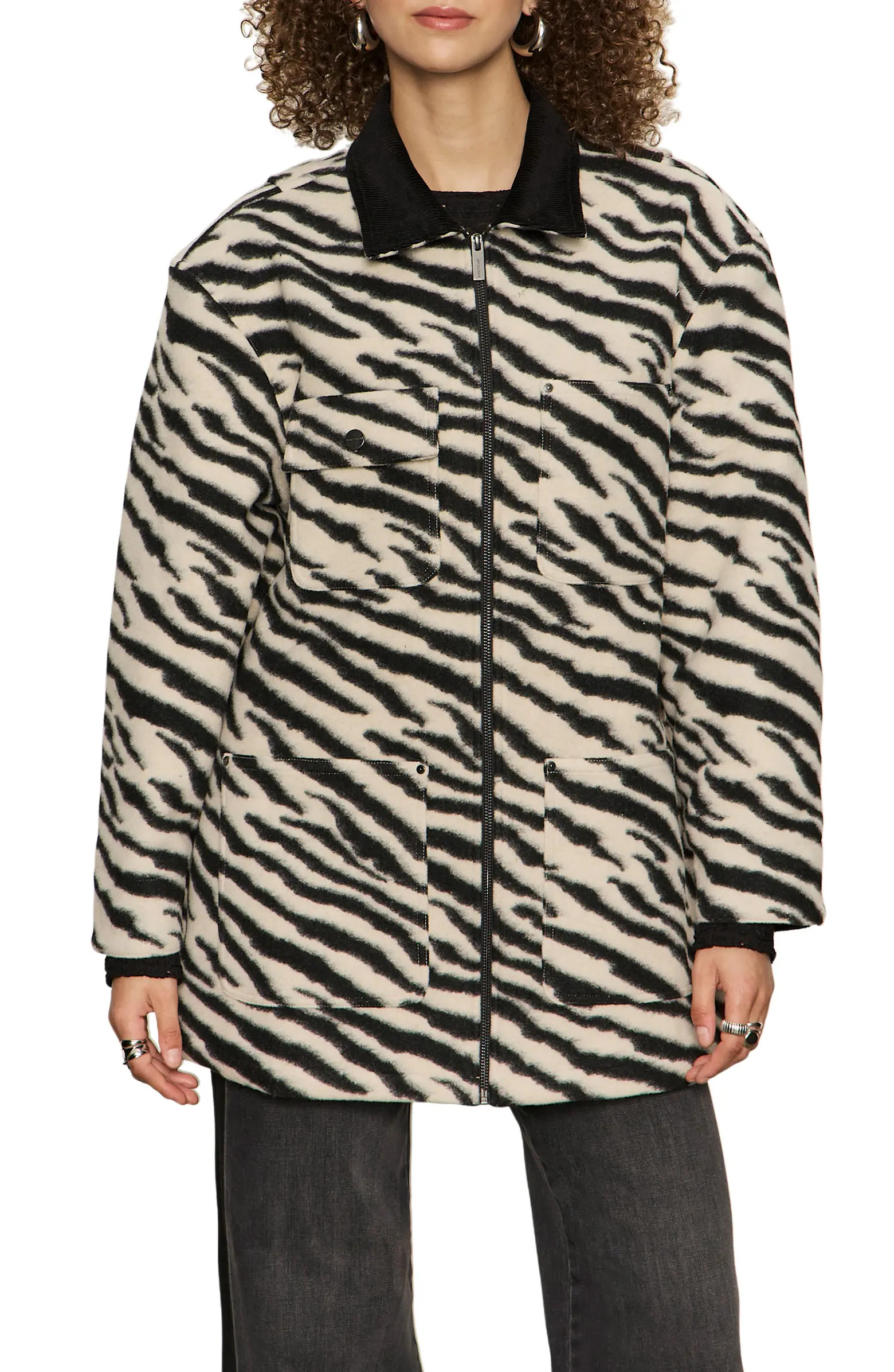 Soirée Zebra Print Barn Jacket | Nordstrom