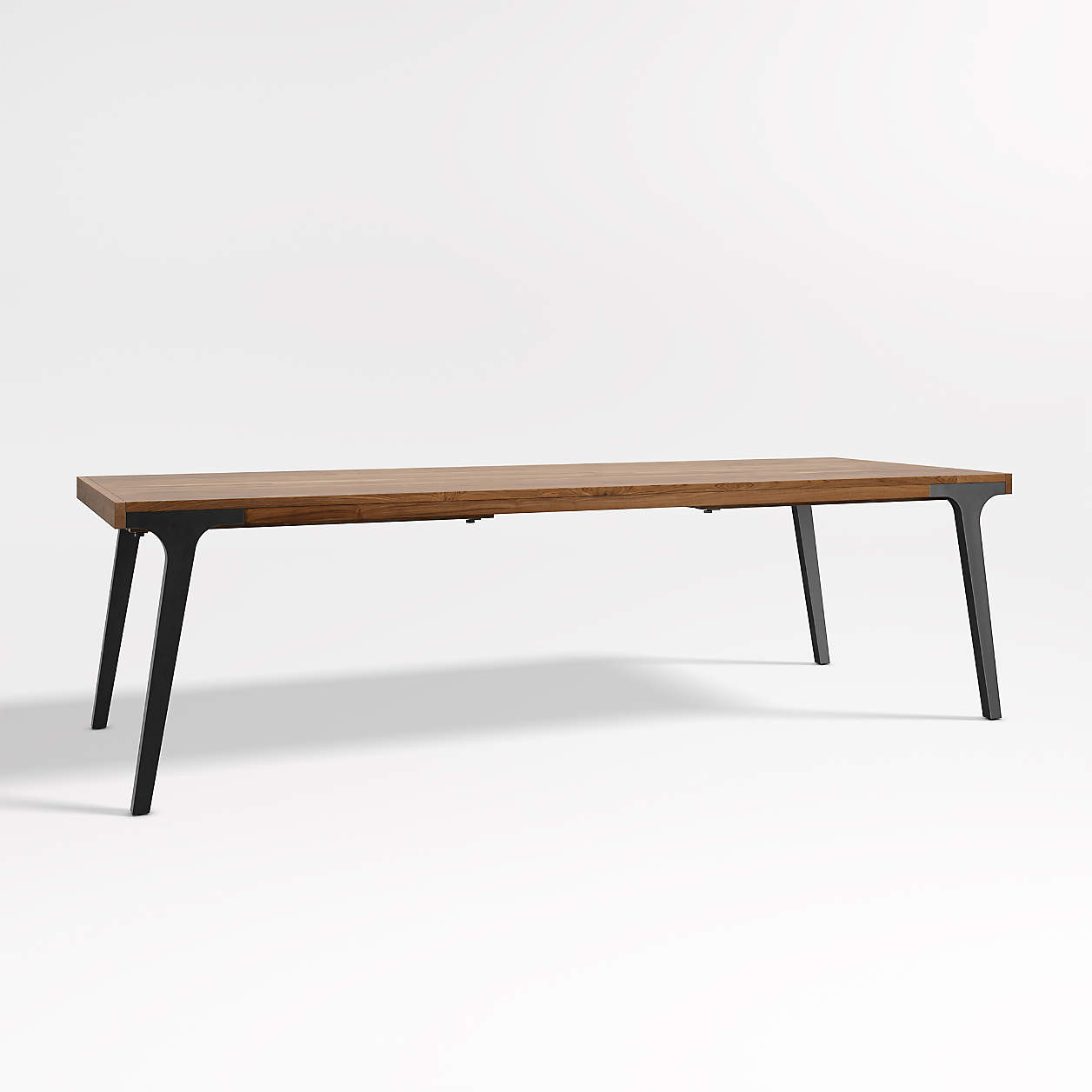 Lakin 106"-144" Teak Wood Extendable Dining Table + Reviews | Crate & Barrel | Crate & Barrel